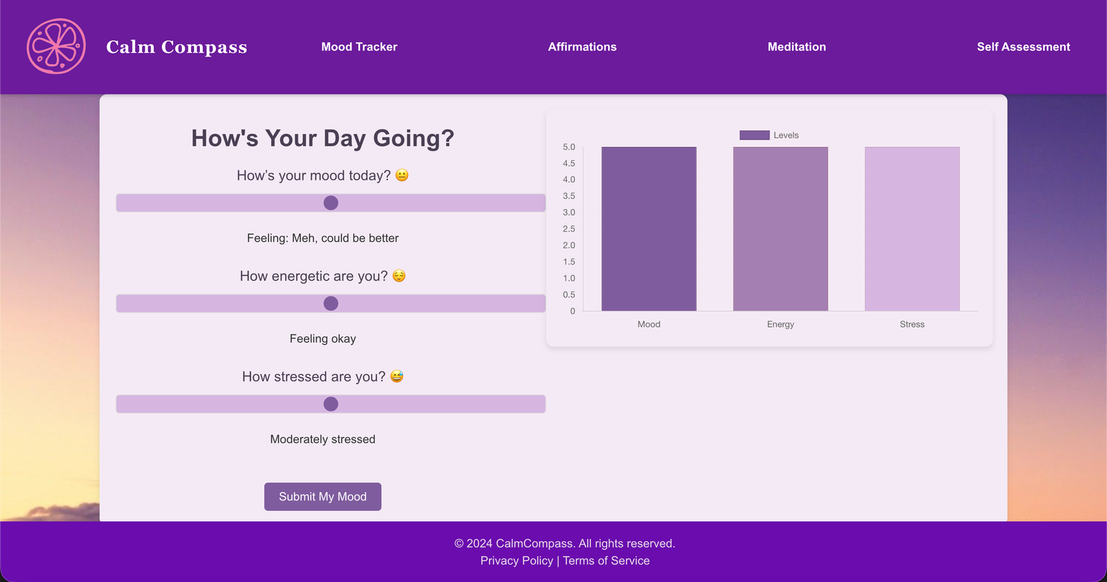 CalmCompass screenshot